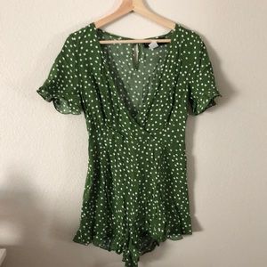 Green Polka Dot Romper CLEAR OUT! MUST GO!